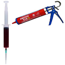 Розфасований анаеробний герметик формувач прокладок у медичному шприці червоний Loctite 518 20мл