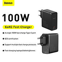Блок живлення мережевий зарядний пристрій МЗП Baseus GaN2 Fast Charger 100W + Cable Type-C to Type-C 100W (1.5m), фото 8