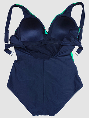 ОПТ Цільний жіночий купальник на великі груди Z.Five 85389 чорний/зелений 42-50 на 46 48 50 розмір, фото 3