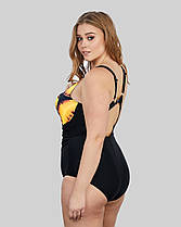 ОПТ Цільний жіночий купальник на великі груди Z.Five 85389 чорний/жовтий 42-50 на 46 48 50 розмір, фото 3