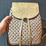 Затяжка (затяжка) для рюкзака або торби. Колір Слонова кістка, фото 3