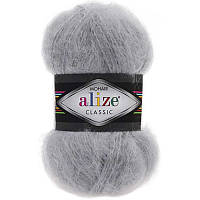 Пряжа (нитки) Мохер классик (mohair classic) 21 серый Alize 18CA0