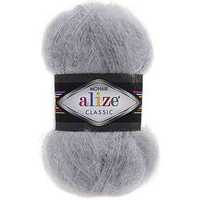 Пряжа (нитки) Мохер класик (mohair classic) 21 сірий Alize 18CA0