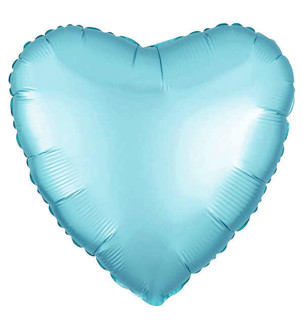 Повітряні кулі "Серце", Іспанія, розмір 45 см, колір блакитний сатин
