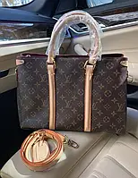 Сумка женская Louis Vuitton LV Monogram Brown Beige шопер коричневый кожаная деловая большая стильная красивая