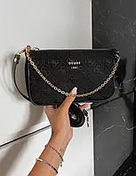 Сумка Guess Black сумочка гесс клатч черный мини сумочка на плечо модная кросс-боди текстиль