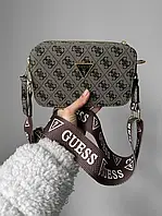 Сумка Guess Crossbody Brown сумочка гесс клатч коричневий шкіряний міні сумочка на плече модна крос-боді