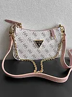 Сумка Guess White Pink сумочка-гес клатч білий шкіряний міні сумочка на плече модна крос-боді