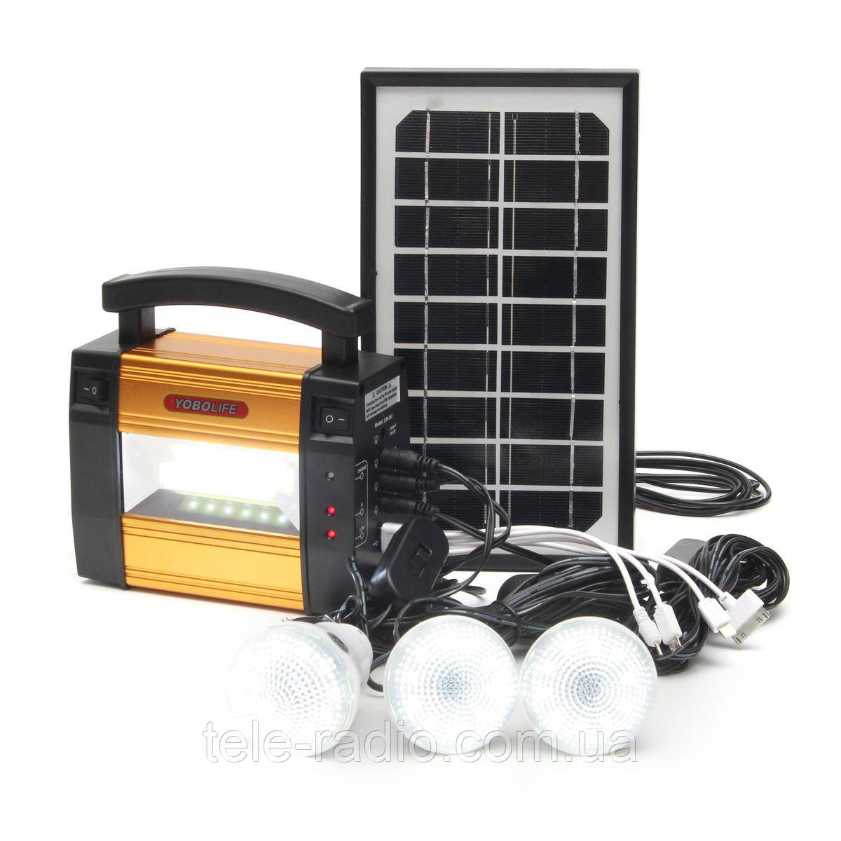 Ліхтар портативний ручний LM-367 (сонячна панель, 3 led-лампи, usb заряджання), фото 1