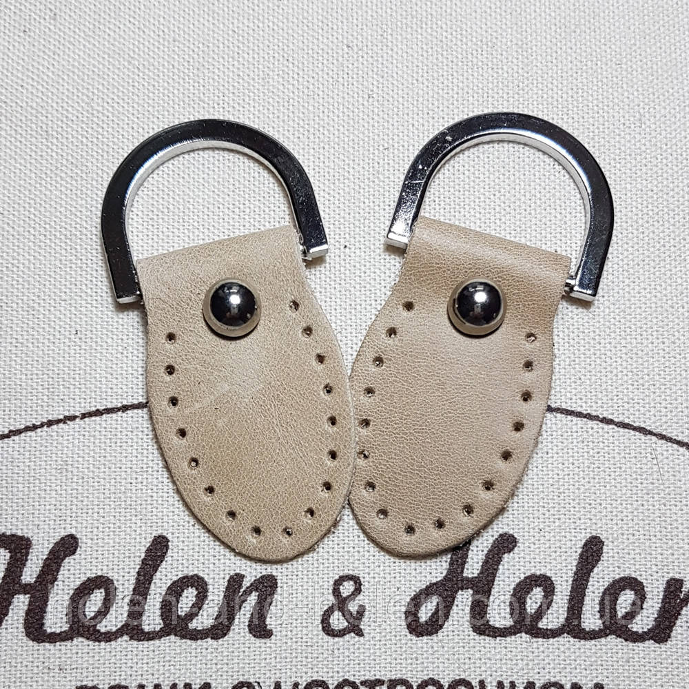 Набір пришивних елементів із півкільцями. Колір Слонова кістка, фото 1