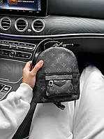 Рюкзак LV Backpack Mini женский брендовый городской кожаный стильный черный молодежный