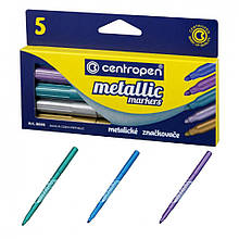 Фломастери "Centropen" 8690/05 5кол "Metallic", шт