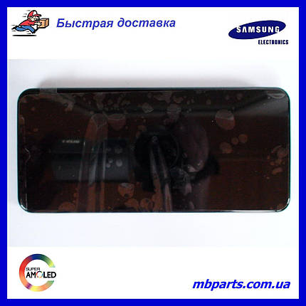 Дисплей із сенсором Samsung A137 Galaxy A13 Black, GH82-29228A, сервісний оригінал у зборі з рамкою!, фото 1