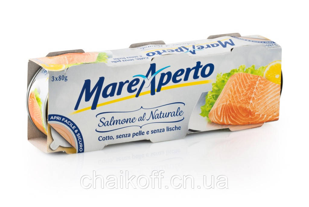 Лосось у власному соку Mare Aperto Salmone al Naturale 80 г (Італія)