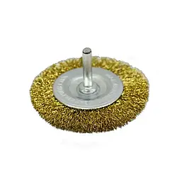 Щітка-крацовка 194-018 дискова латунна 100 мм зі шпилькою