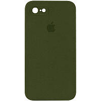 Защитный чехол для Iphone SE 2020 зелёный / Dark Olive Silicone Case Square Full Camera Protective (AA)