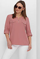 Розовая легкая блуза размер 48