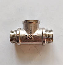 Трійник 1/2" З-В-З нікель