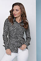 Леопардовая блуза-рубашка размер 44