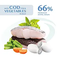 Optimeal Вологий корм для дорослих котів тріска та овочі в желе 85 г, фото 2