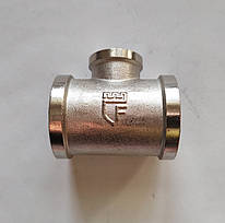 Трійник 3/4"*1/2" В-В-В нікель