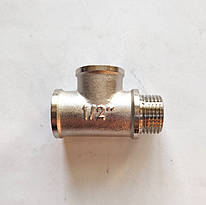 Трійник 1/2" В-В-З нікель