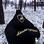 Крісло мішок Lamborghini, безкаркасне крісло Ламборгіні з логотипом автомобільне для водія, фото 3