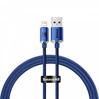 Кабель Baseus Crystal Shine Series Fast Charging 20W 2.4A USB to Lightning 1.2m for Iphone Blue, фото 3