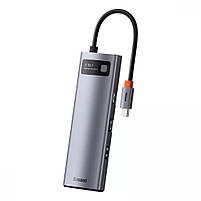 Type-C-Хаб Baseus Metal Gleam Series 8-in-1 Multifunctional (Type-C to HDMI*1+USB3.0*3+PD*1+RJ45*1+SD/TF*1), фото 6