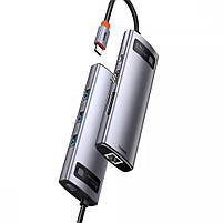 Type-C-Хаб Baseus Metal Gleam Series 8-in-1 Multifunctional (Type-C to HDMI*1+USB3.0*3+PD*1+RJ45*1+SD/TF*1), фото 8