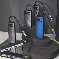 USB-Хаб Baseus Metal Gleam Series 5-in-1 30Hz Version (3xUSB3.0 + 4KHD + Type-C), фото 8