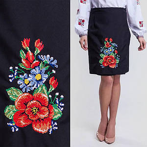 Вишита спідниця, плахта на запах Мальва 55см