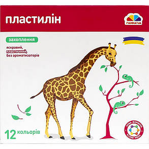 Пластилін 12 кольорів Гамма "Захоплення" 192 гр KNZ, фото 3