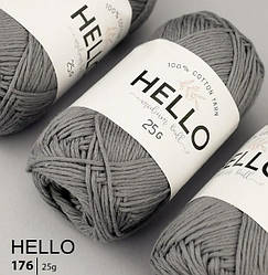 Пряжа нитки для коврової вишивки сірі 100% коттон 25г. Арт. 176