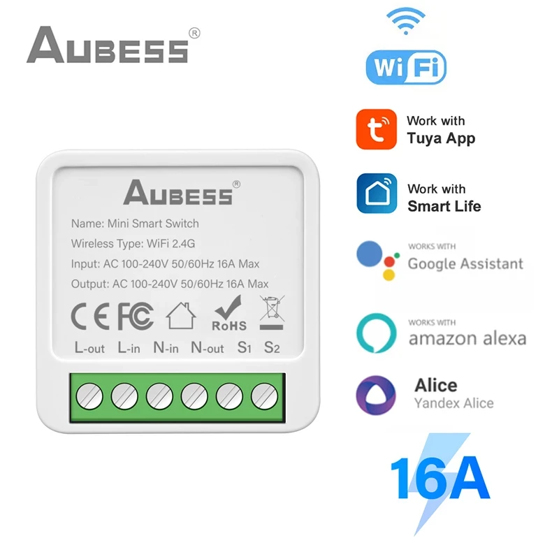 Умное Wi-Fi реле Tuya Smart Life 16А умное реле выключатель (ID ...