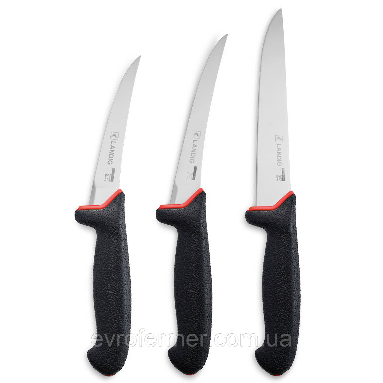 Набір професійних ножів Landig Prime-Line з 3 предметів (чорний)