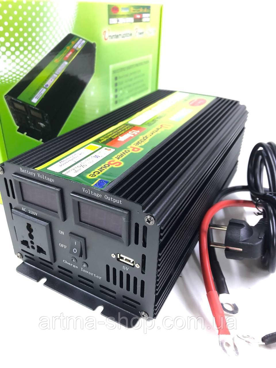 Перетворювач інвертора напруги Wimpex 5200 W 12/220 V UPS POWER INVERTER із зарядним пристроєм