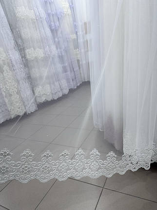 Грек-сітка з вишивкою по низу №12270 на відріз молочна, фото 1