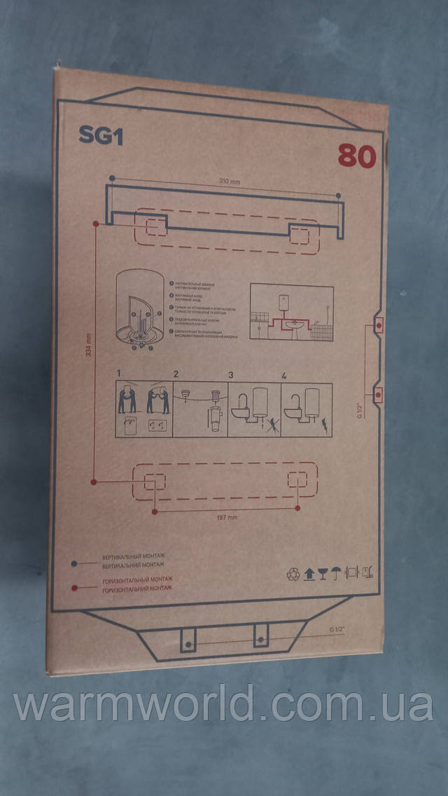 Габаритные размеры (чертеж) на коробке Габаритные размеры (чертеж) на коробке