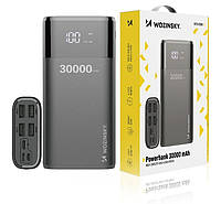 Оригинал Wozinsky Power Bank 30000 mAh Li-Ion 4 x USB with LCD display 2A black WPB-001BK