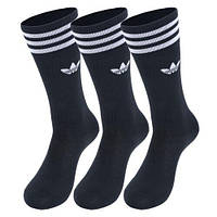 Черные однотонные носки Adidas Originals Crew Socks размер 39-42 (3 пары)