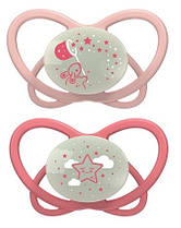 Пустушка "Мій метелик НІЧ" Рожевий (силікон) 0 - 6 місяців (2шт. + футляр-стерилізатор) /NIP