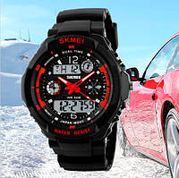 Часы наручные детские Skmei S-Shock Red 0931R подростковые многофункциональные с подсветкой водостойкие 5 атм