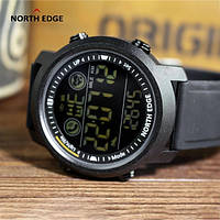 Часы наручные мужские North Edge Laker Black 5BAR кварцевые тактические армейские качественные с пульсометром