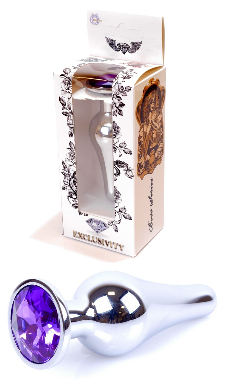 Анальний затор Boss Series - Jewellery Silver BUTT PLUG Purple, BS6400079, фото 1