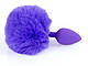 Анальна пробка (розмір S) з хвостом Boss Series - Silicon PLUG Bunny Tail Purple, BS6400101, фото 4
