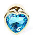 Анальний затор Boss Series - Jewellery Gold Heart PLUG Light Blue S, BS6400040, фото 3