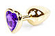 Анальний затор Boss Series - Jewellery Gold Heart PLUG Purple S, BS6400043, фото 2