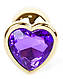 Анальний затор Boss Series - Jewellery Gold Heart PLUG Purple S, BS6400043, фото 3