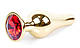 Анальний затор Boss Series - Jewellery Gold BUTT PLUG Red, BS6400064, фото 3